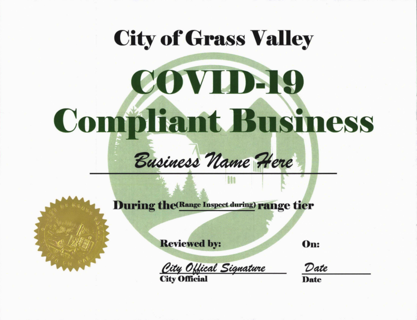 City of Grass Valley COVID-19 Compliant Business